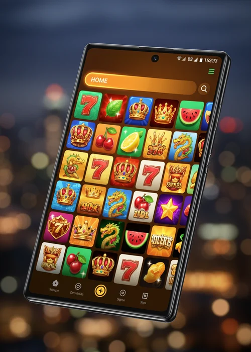 Benutzeroberfläche von Adult Casino auf einem Mobilgerät mit Auswahl von Spielautomaten und Bonusangeboten